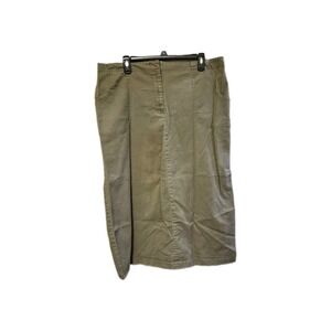 Vtg Women Duck Head A Line Utility Olive Green Skirt /Pockets Size 18